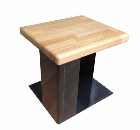 Table basse acier brut et bois, Teix Art