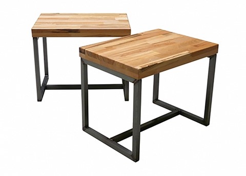 Table basse acier et bois, Teix Art 5