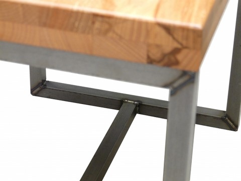 Table basse acier et bois, Teix Art 3