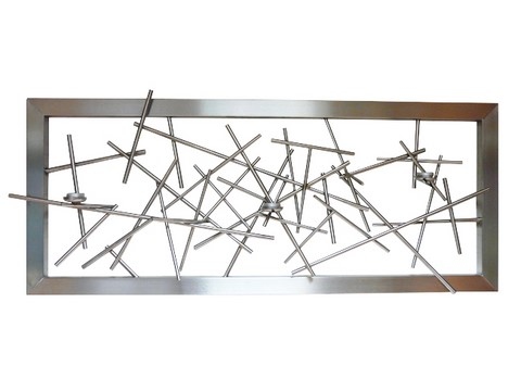 Tableau bougeoir inox Mikado, Teix art